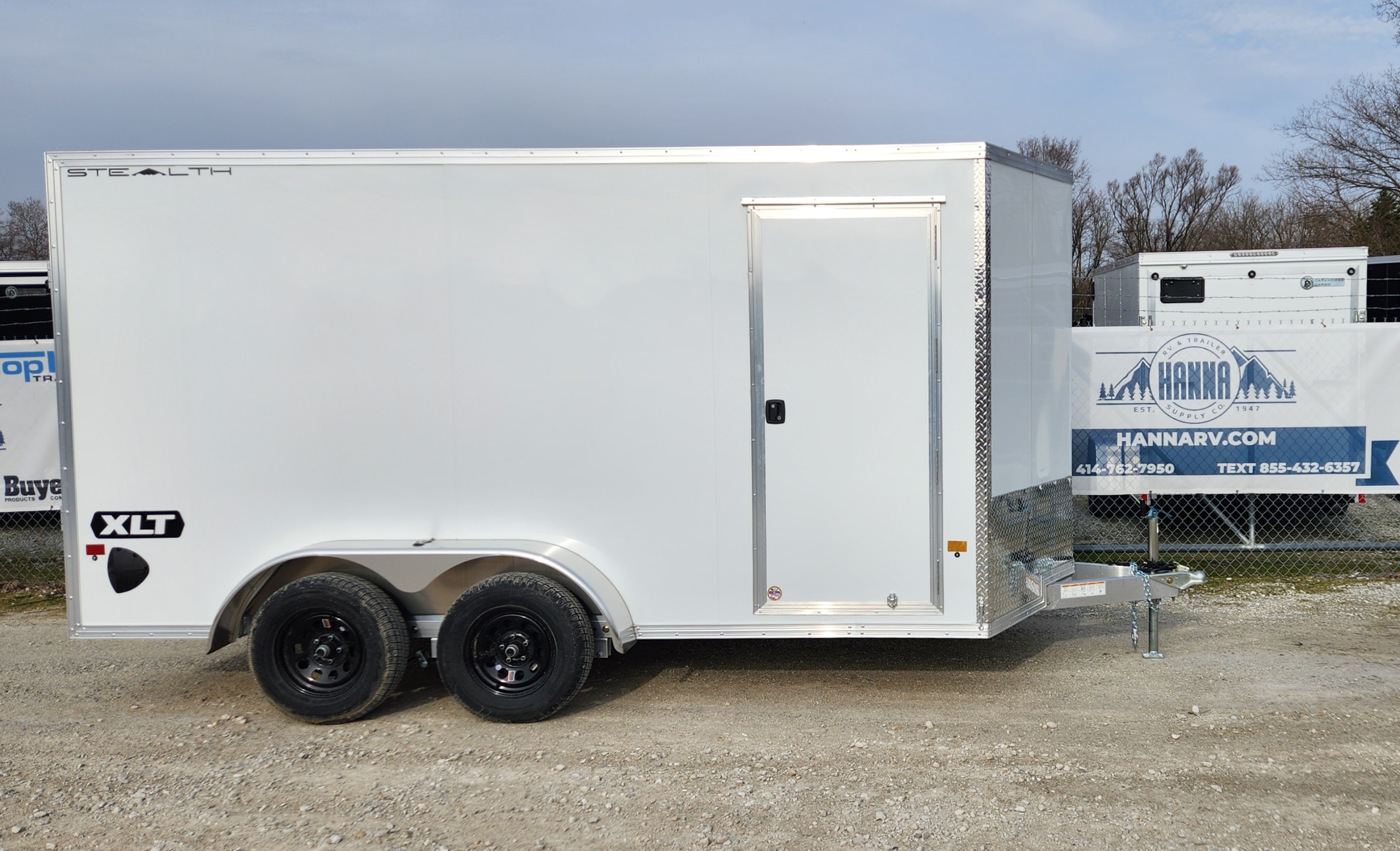 CargoPro Stealth 7x14 All Aluminum Tandem Axle Cargo Trailer with Ramp Door & 6" Extra Height- White